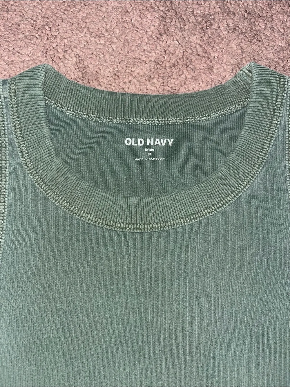 Women’s Ribbed Tank Top in Green Old Navy Size Medium